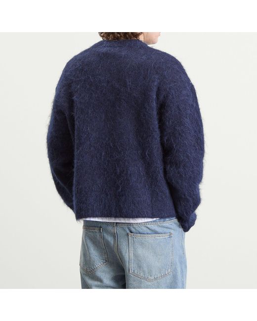 BOUND Blue Dexter Cropped Alpaca Jumper for men