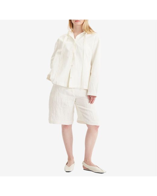 Studio Nicholson White Lightweight Hooded Jacket