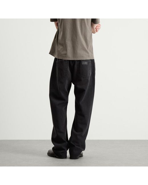 Maison Margiela Black Mm6 Relaxed Straight Leg Elasticated Jeans for men