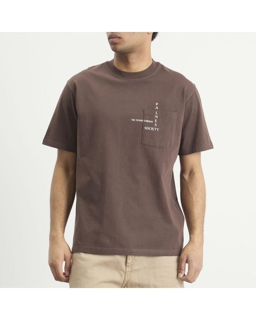 Palmes Brown Ramus Pocket T-Shirt for men