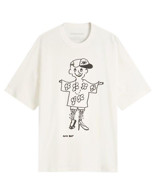 YMC White X Bat Girls & Acid Boys Acid Boy T-Shirt for men