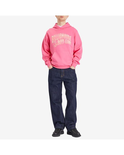 BBCICECREAM Pink Mountain Fill Arch Logo Hoodie for men