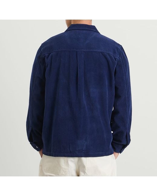 Folk Blue Patch Overshirt for men