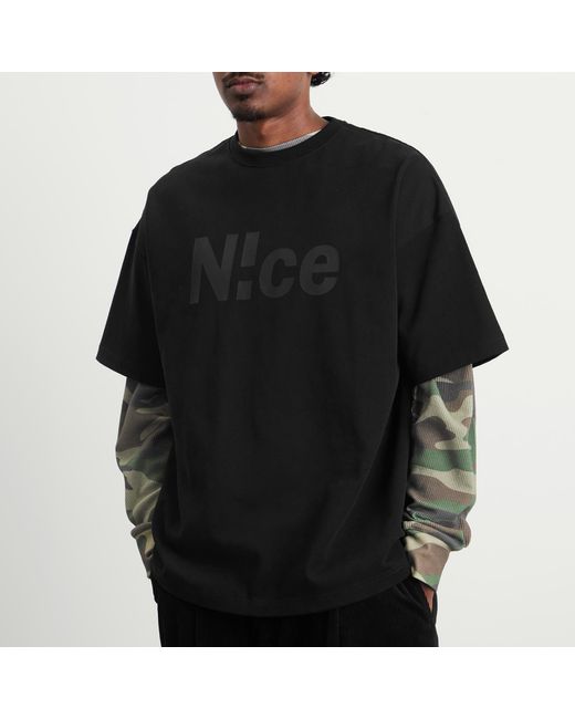 N!CE Black Logo T-Shirt for men