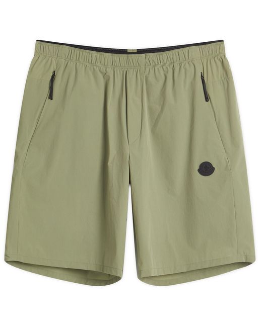 Moncler Green Bi-Stretch Nylon Opaque Shorts for men