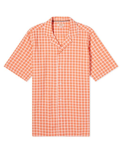 Armor Lux Orange Check Vacation Shirt for men