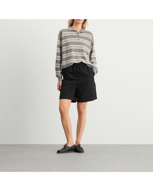 NOTHING WRITTEN Black Pale Linen Shorts