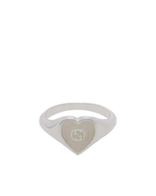 Gucci Metallic Heart Enamel Ring