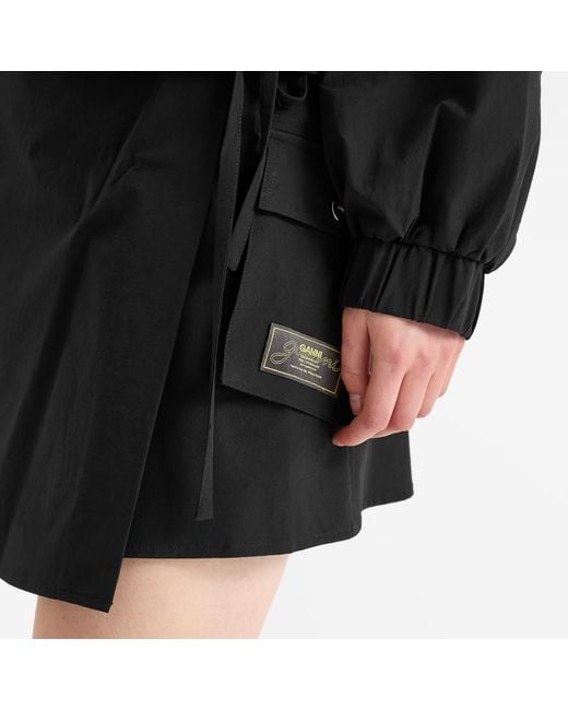 Ganni Black Stretch Shell Wrap Mini Skirt Presented By End