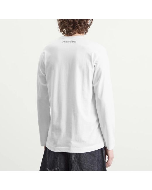 Comme des Garçons White Cotton Long Sleeve T-Shirt for men