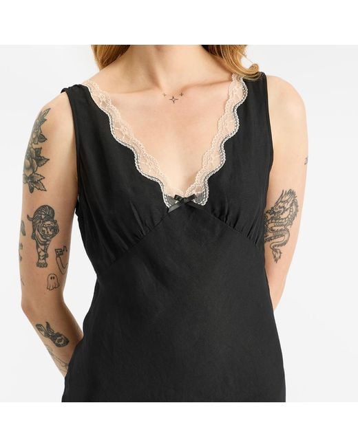 Rixo Black Sandrine Midi Dress