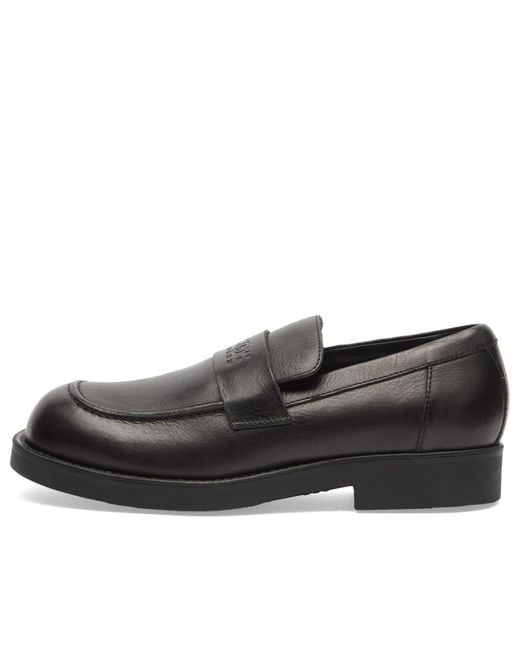 Maison Margiela Black Mm6 Leather Loafer for men