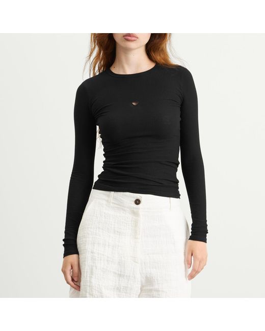 Baserange Heart Long Sleeve T-Shirt in Black | Lyst