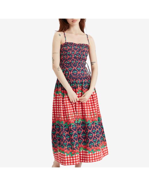 Damson Madder Red Kelia Midi Dress