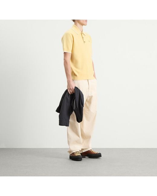 Drole de Monsieur Yellow Woven Polo for men