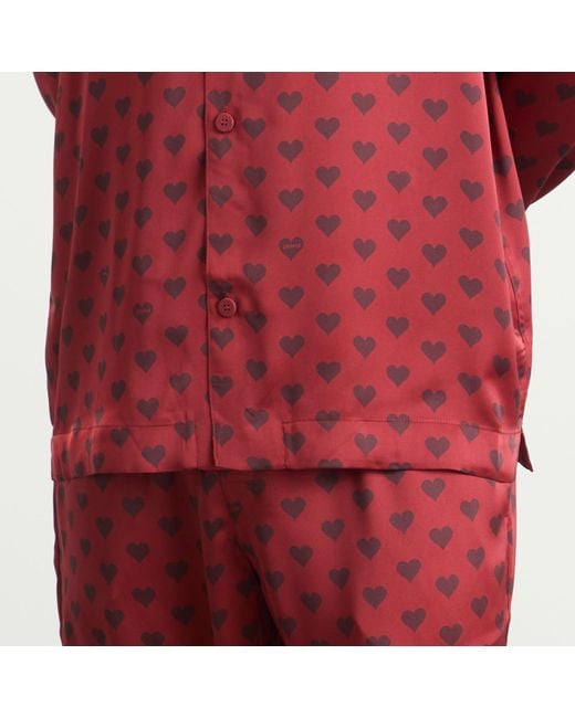 Skims Red Sateen Sleep Set for men