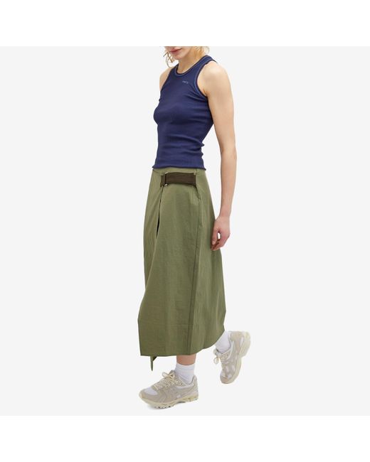 Miaou Green Solana Midi Skirt