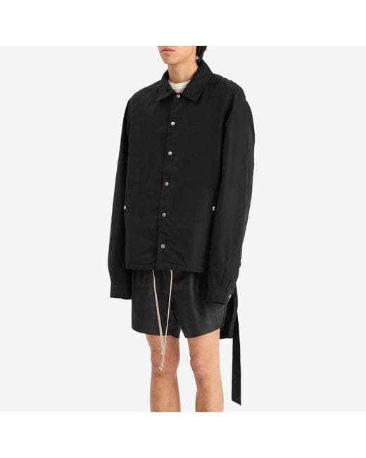Rick Owens Black Snapfront Jacket for men