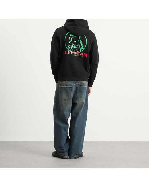 ICECREAM Black Waitress Zip Hoodie for men