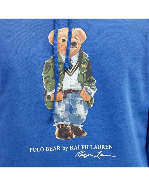 Polo Ralph Lauren Blue Heritage Bear Hoodie for men