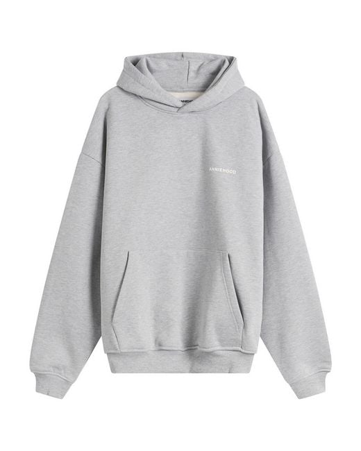 Annie Hood Gray Mini Logo Hoodie for men
