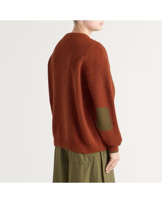 FRIZMWORKS Brown Patch Round Pullover Knit for men