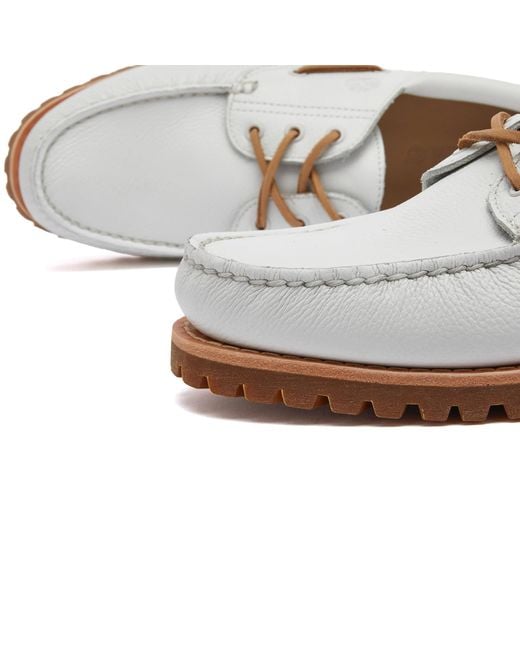 Timberland White Authentic 3 Eye Classic Lug Shoe for men