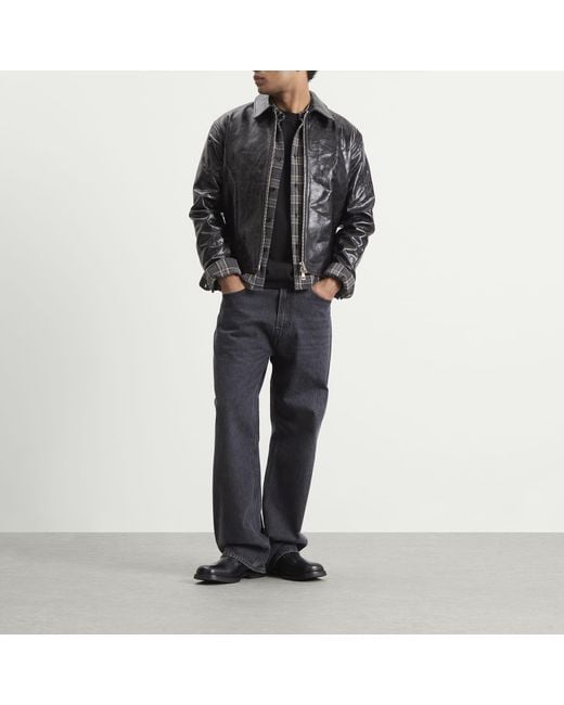 Ronning Black Leather Jacket for men
