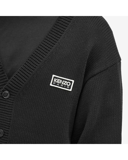 KENZO Black Logo Cardigan for men