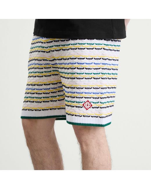 Casablanca White Tuck Stitch Shorts for men