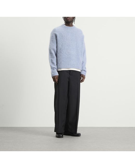 About Blank Blue Alpaca Crew for men