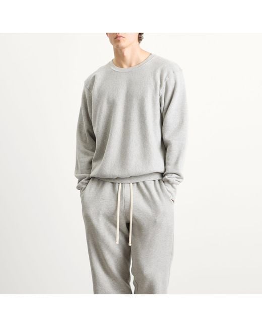 Les Tien Gray Heavyweight Crop Crew for men