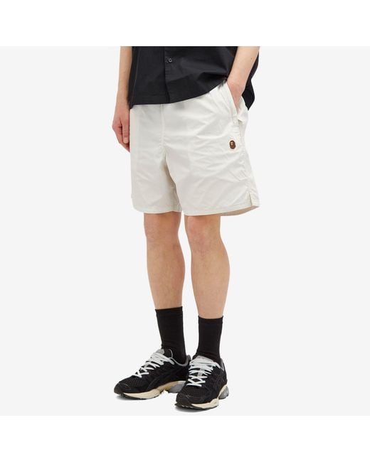 A Bathing Ape White Ape Head Nylon Beach Short for men