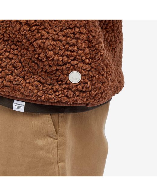 Folk Brown Puzzle Zip Fleece for men