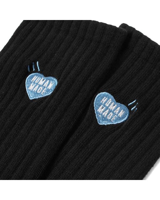 Human Made Black Pile Heart Socks for men
