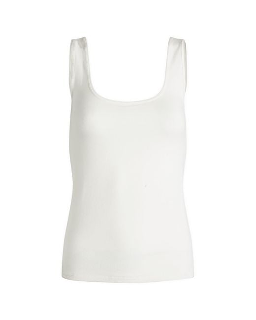 Skims White Square Neck Tank Top