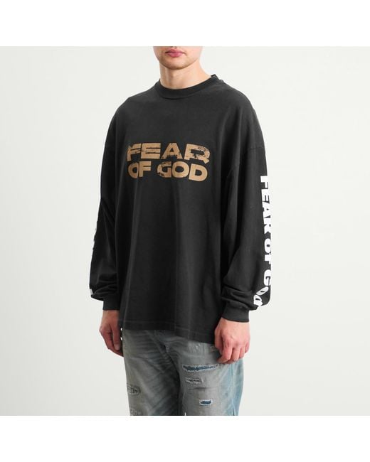 Fear Of God Black Relaxed Long Sleeve T-Shirt for men