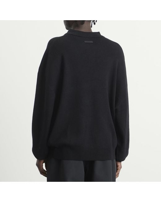 Fear Of God Black Signature 90S Knit Polo for men