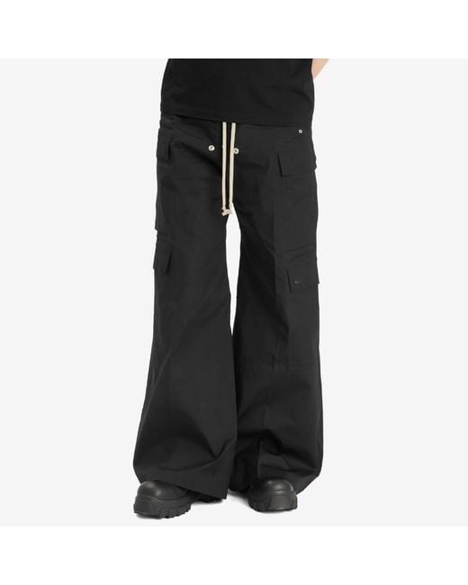 Rick Owens Black Heavy Cotton Poplin Cargobelas for men