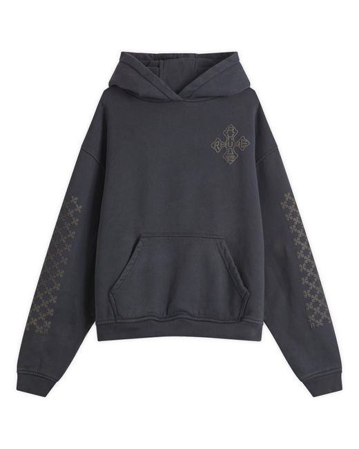 Rhude Gray Cross Logo Hoodie for men