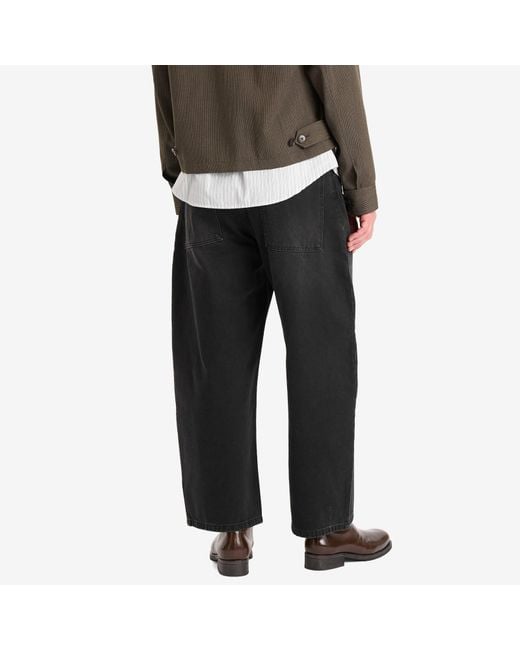 Studio Nicholson Black Paolo Loose Leg Volume Jeans for men