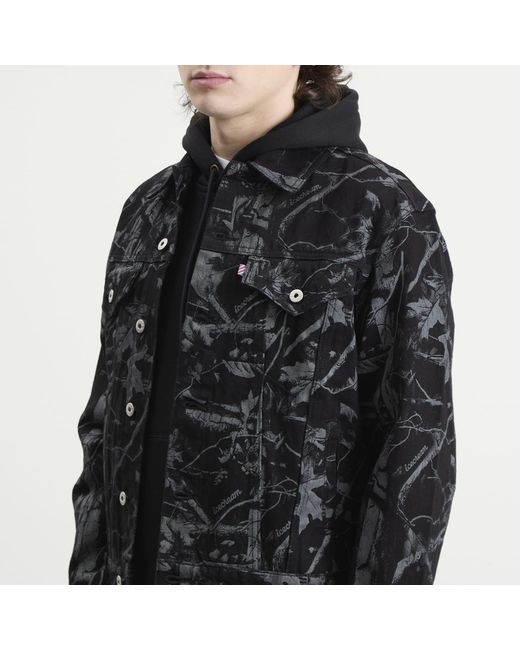 ICECREAM Black Tree Camo Denim Trucker Jacket for men