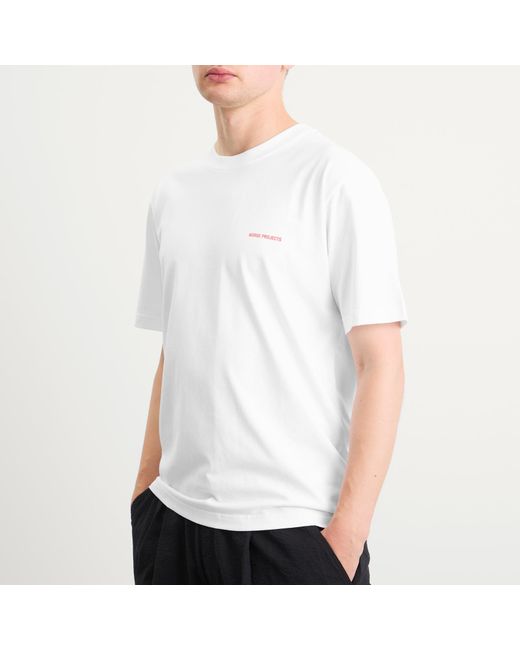 Norse Projects White Johannes Logo Print T-Shirt for men