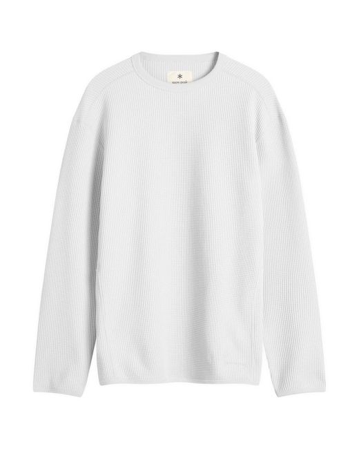 Snow Peak White Dry Waffle Long Sleeve T-Shirt for men