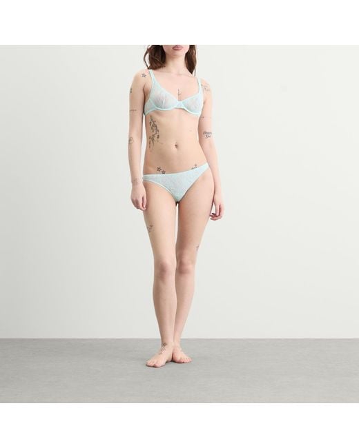 Fruity Booty Blue All Over Lace Thong