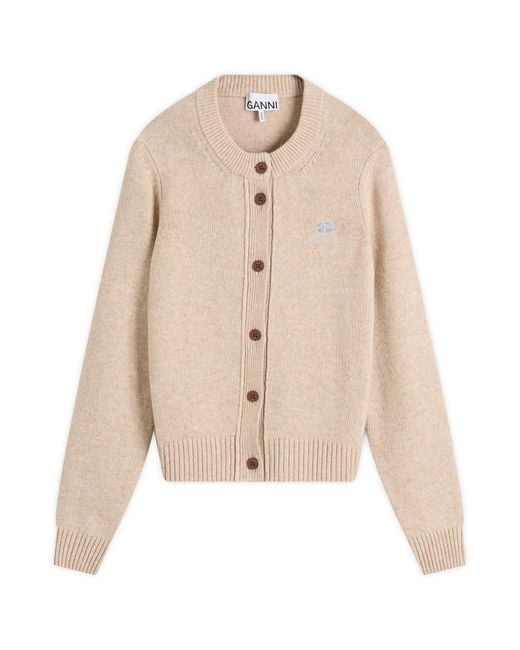 Ganni Natural Core Future Wool Mix Cardigan