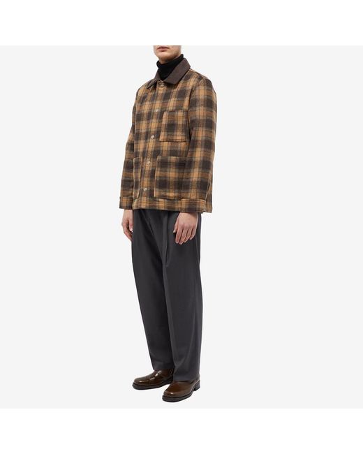 A.P.C. Brown New Emile Check Wool Work Jacket for men