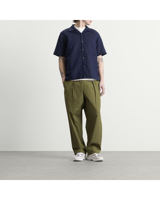 Universal Works Green Broadcloth Oxford Pant for men