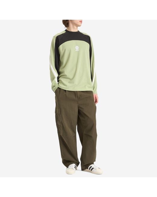 METALWOOD STUDIO Green Paneled Poly Long Sleeve T-Shirt for men