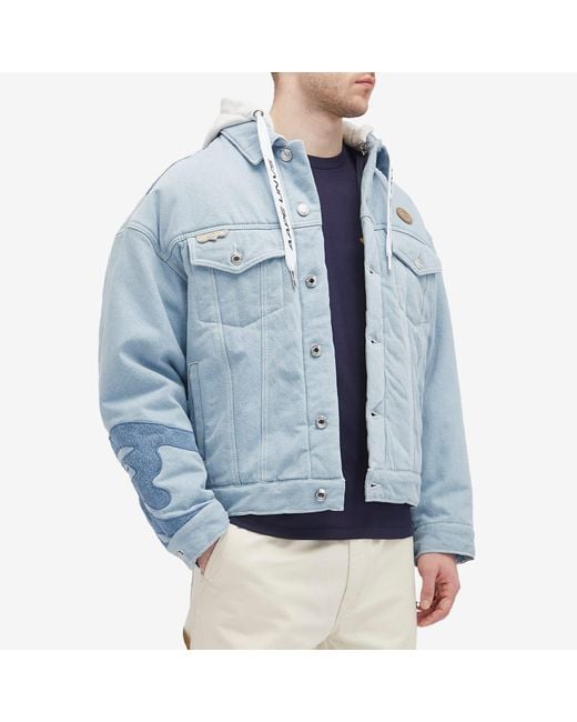 Aape By A Bathing Ape Blue Aape Padded Denim Jacket for men